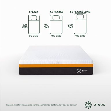 COLCHON ZINUS 2 PLAZAS 150X190X30CM REGULA LA TEMPERATURA - 3