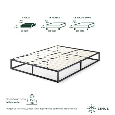 BASE CAMA ZINUS JOSEPH 1 PLAZA 90X190X25CM - 3