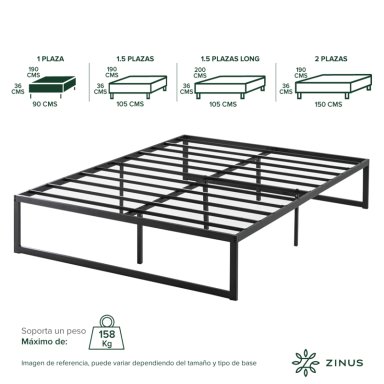 BASE DE CAMA ABEL ZINUS 1 PLAZA 90X190X36CM - 3