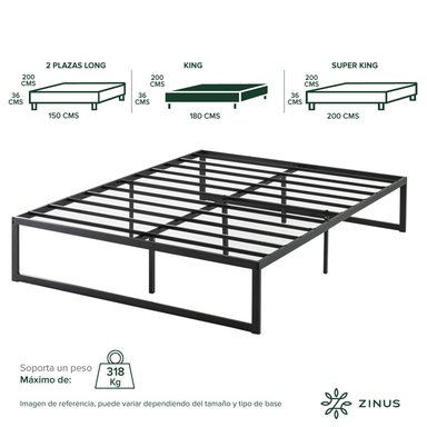 BASE CAMA ZINUS ABEL KING 180X200X36CM - 4