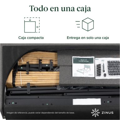 BASE CAMA ZINUS CAMBRIL CON RESPALDO KING 180X200X30CM - 7
