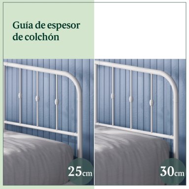 BASE CAMA ZINUS METAL BLANCA HEIDI 1 PLAZA 90X190X30CM - 5