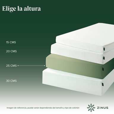 COLCHÓN ZINUS 2 PLAZAS ESPUMA GREEN TEA LONG 150 X 200 X 25 CM - 7