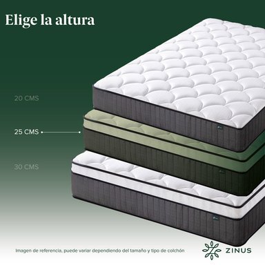 COLCHÓN ZINUS 2 PLAZAS LONG EURO TOP CLOUD 150 X 200 X 25 CM - 7