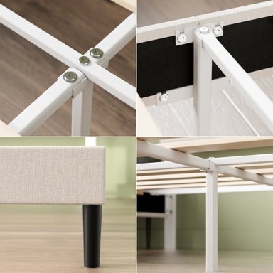 BASE CAMA ZINUS PREMIUM KING 180X200X30CM PIPER CON RESPALDO - 4