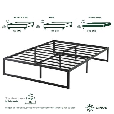 BASE CAMA ZINUS ABEL SUPER KING 200X200X36CM - 4