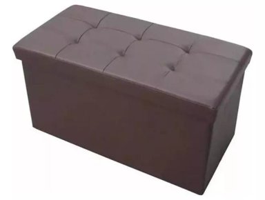 PUFF BAÚL ORGANIZADOR RECTANGULAR CAFÉ / C & S MARKET - 1