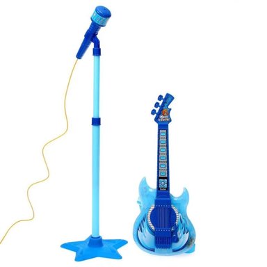 JUGUETE GUITARRA Y MICROFONO MUSICAL KARAOKE AZUL INFANTIL - 1