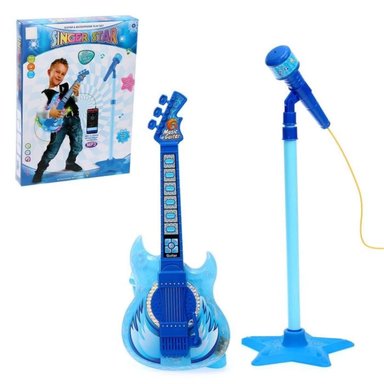 JUGUETE GUITARRA Y MICROFONO MUSICAL KARAOKE AZUL INFANTIL - 3