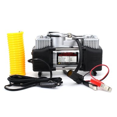 COMPRESOR DE AIRE TOTAL CLICK PORTATIL DOBLE PISTON 12V 150PSI RAPIDO - 1