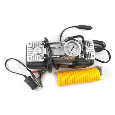 COMPRESOR DE AIRE TOTAL CLICK PORTATIL DOBLE PISTON 12V 150PSI RAPIDO - 3