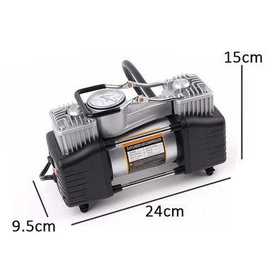 COMPRESOR DE AIRE TOTAL CLICK PORTATIL DOBLE PISTON 12V 150PSI RAPIDO - 4