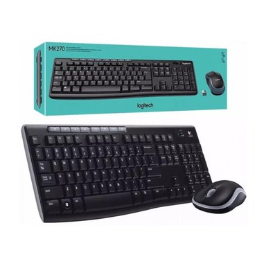 KIT TECLADO Y MOUSE WINDOWS INALÁMBRICO LOGITECH USB NEGRO MK270 - 3