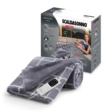 MANTA SCALDASONNO ELECTRICA CALENTAMIENTO RAPIDO 150W CUADRILLE 150 X 95 CM GRIS - 3