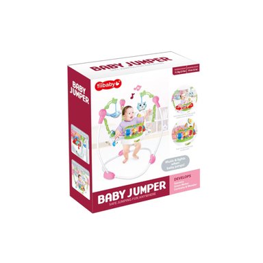 ARNÉS SALTARÍN TOTAL CLICK JUGUETE ELASTICO BEBÉ CON ACCESORIOS ROSA - 2