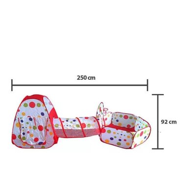 JUGUETE TOTAL CLICK CARPA 3 EN 1 TUNEL PISCINA DE PELOTAS INFANTIL ROJO - 3