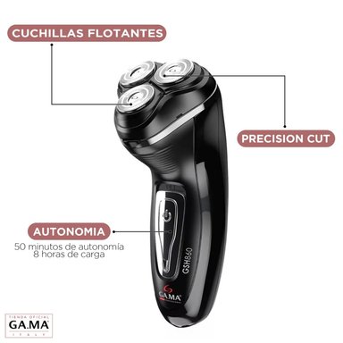MAQUINA AFEITADRA CIRCULAR RECARGABLE NEGRO GSH860 GAMA - 2