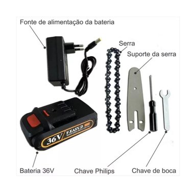 MINI MOTOSIERRA TOTAL CLICK ELECTRICA RECARGABLE CORTE PODA - 2