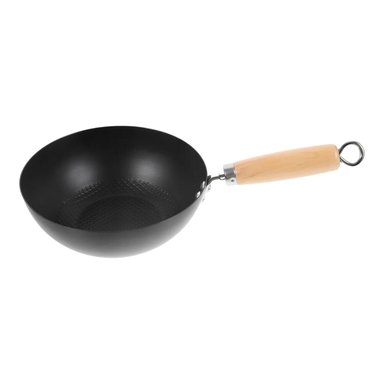 SARTEN WOK ANTIADHERENTE 20CM EN COLOR NEGRO CON MANGO DE MADERA - 1