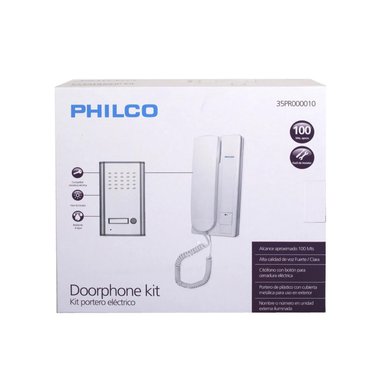KIT TIMBRE PORTERO ELECTRICO CITOFONO PR-10 BLANCO PHILCO - 2