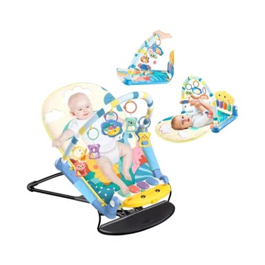 SILLA MECEDORA 2 EN 1 GIMNASIO DE BEBE CELESTE INTERACTIVA - 1