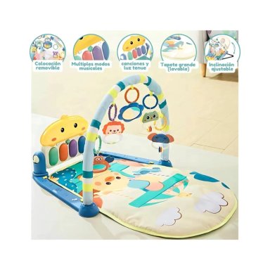 SILLA MECEDORA 2 EN 1 GIMNASIO DE BEBE CELESTE INTERACTIVA - 3