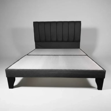 CAMA FLOBAL FRANJAS 2 PLAZAS INCLUYE BASE Y RESPALDO NEGRO - 1
