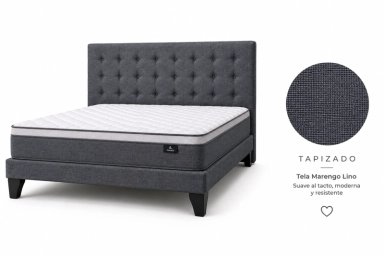 CAMA EUROPEA SUPER KING + RESPALDO ABOTONADO MARENGO +COLCHON 200X200 - 2