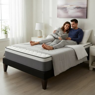 CAMA EUROPEA 2 PLAZAS BASE DIVIDIDA NEGRO + COLCHON 150X190 CM - 2