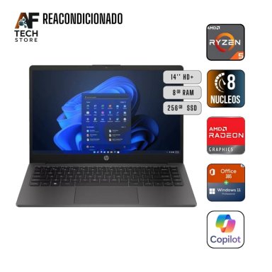 NOTEBOOK HP 245 G10 RYZEN 5 8GB 256GB - WIN11+OFFICE - REACONDICIONADO PROFESIONAL - 1