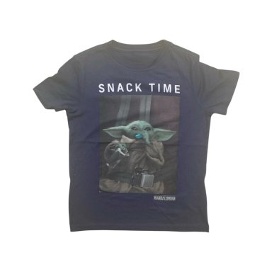POLERA BABY YODA SNACK TIME AZUL NIÑO - 1