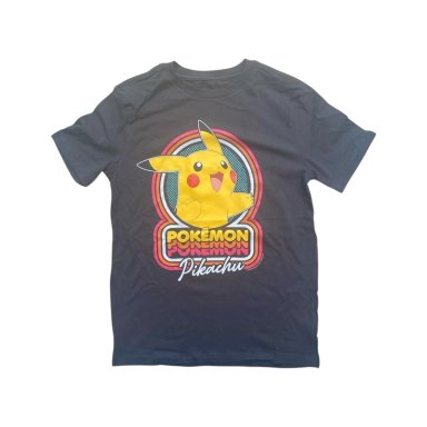 POLERA PIKACHU POKEMON RETRO NEGRA NIÑO - 1