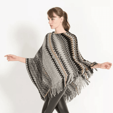 PONCHO YMOSS GRIS RUANA MUJER CAPA INVIERNO - 2