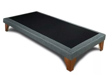 BASE EUROPEA BC-15P-NLF CAMA LINO 1.5 PLAZAS MADERA NEGRO GRIS OSCURO 105 X 190 CM - 1