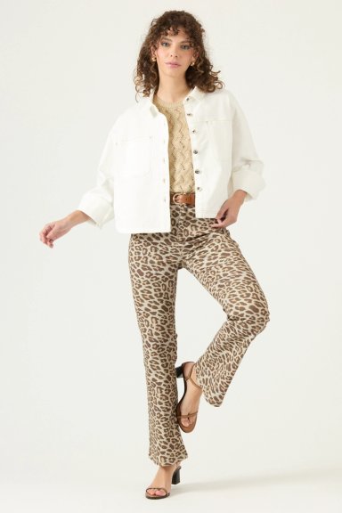 JEANS WIDE LEG ANIMAL PRINT BEIGE COD 2400985 - 1