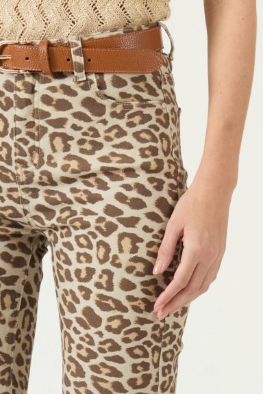 JEANS WIDE LEG ANIMAL PRINT BEIGE COD 2400985 - 2