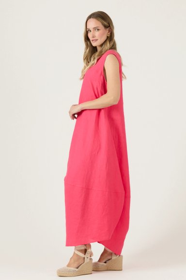 VESTIDO DE LINO FUCSIA COD 4005355 - 3