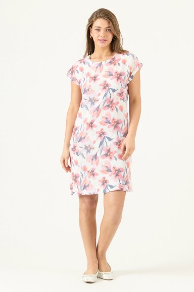 VESTIDO DE LINO ESTAMPADO NARANJO COD 4005795 - 3
