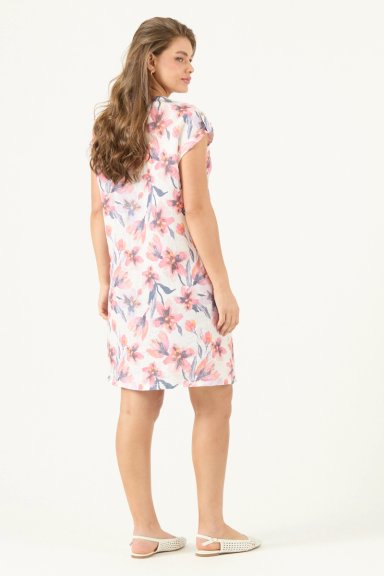 VESTIDO DE LINO ESTAMPADO NARANJO COD 4005795 - 5