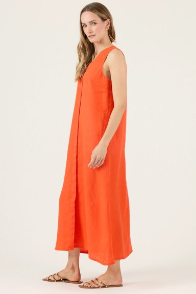 VESTIDO DE LINO NARANJO COD 4005275 - 4