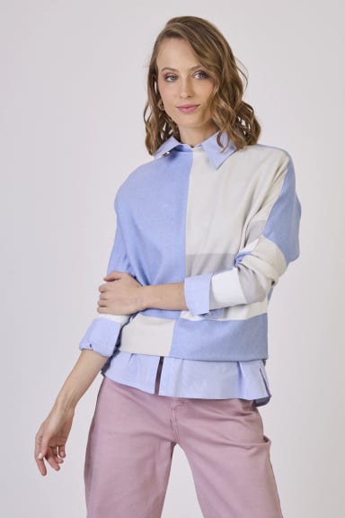 SWEATER ESTAMPLADO CELESTE COD 5414186 - 1