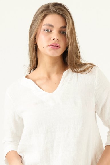 BLUSA DE LINO BLANCA COD 4517655 - 2