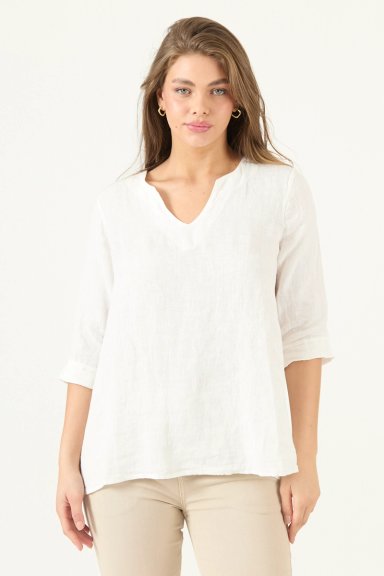 BLUSA DE LINO BLANCA COD 4517655 - 3