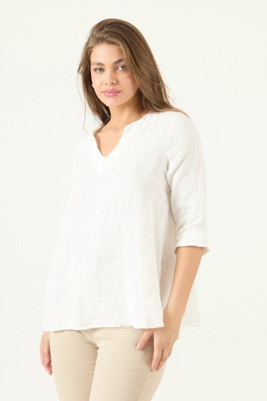BLUSA DE LINO BLANCA COD 4517655 - 4