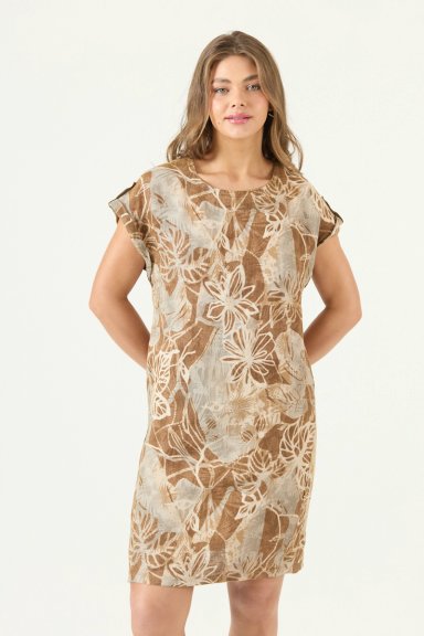 VESTIDO DE LINO ESTAMPADO VISON COD 4005795 - 3
