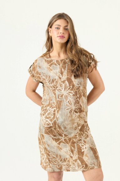 VESTIDO DE LINO ESTAMPADO VISON COD 4005795 - 4