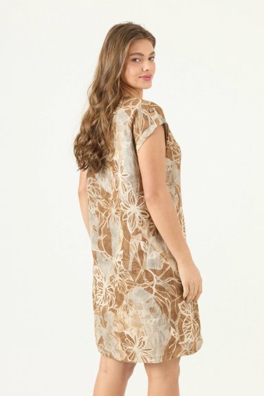 VESTIDO DE LINO ESTAMPADO VISON COD 4005795 - 5
