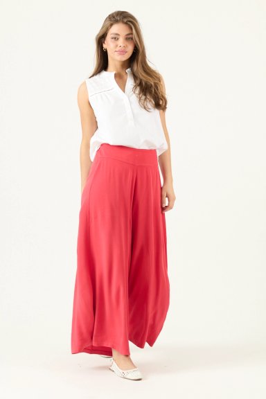PANTALON WIDE LEG ROJO COD 2013705 - 1