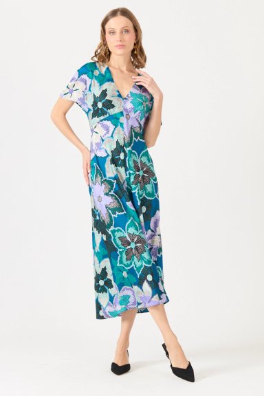 VESTIDO ESTAMPLADO PETROLEO COD 4006056 - 1