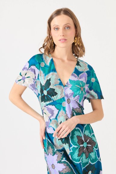 VESTIDO ESTAMPLADO PETROLEO COD 4006056 - 2